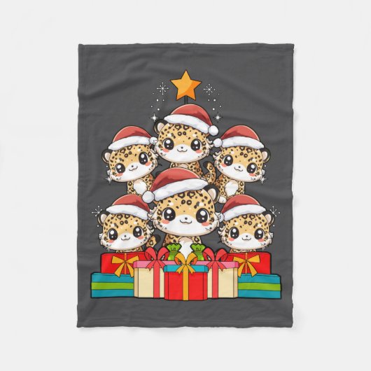 Couverture Polaire Cute Leopard Gecko Le Lizard Christmas Tree Xmas H (Devant)