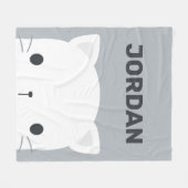 Couverture Polaire Cute Little Cat avec nom personnalisé (Devant (Horizontal))