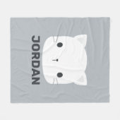 Couverture Polaire Cute Little Cat avec nom personnalisé (Devant (Horizontal))
