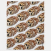 Couverture Polaire Cute Little Northern Saw Whet Owen (Devant)