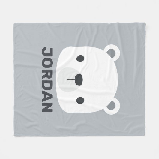 Couverture Polaire Cute Little Polar Bear (Devant (Horizontal))