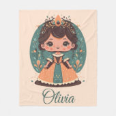 Couverture Polaire Cute Little Princess Personnalisée (Devant)