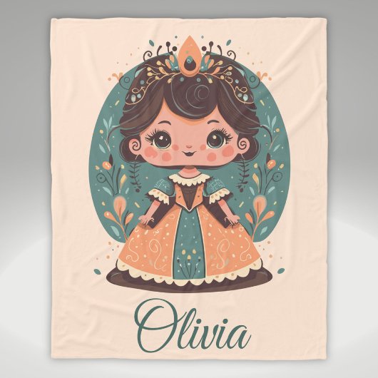 Couverture Polaire Cute Little Princess Personnalisée