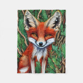 Couverture Polaire Cute Little Wilderness Fox (Devant)
