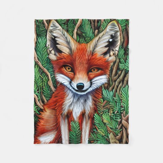 Couverture Polaire Cute Little Wilderness Fox (Devant)