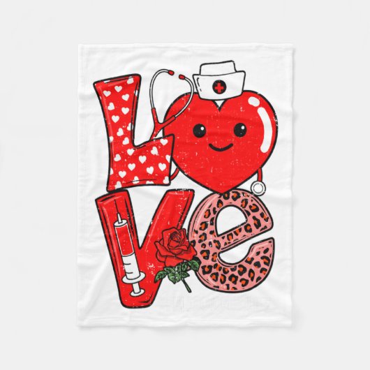 Couverture Polaire Cute Love Heart Stethoscope Phlebotomist Life Vale (Devant)