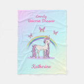 Couverture Polaire Cute Magique Arc-en-ciel Unicorn (Devant)