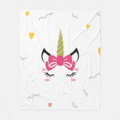 Couverture Polaire Cute Magique Sleeping Unicorn (Devant)
