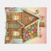 Couverture Polaire Cute, maison de pain d'épices (Devant (Horizontal))