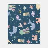 Couverture Polaire Cute Marine Vie Motif sans joint (Devant)