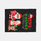 Couverture Polaire Cute Melanin Santa & Mrs Claus Interracial Fam (Devant (Horizontal))