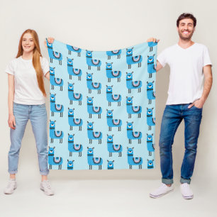 Couverture Polaire Cute moderne Blue Llama Motif