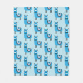 Couverture Polaire Cute moderne Blue Llama Motif (Devant)
