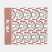 Couverture Polaire Cute moderne Boho Neutre Arc-en-ciel Blanche polai (Devant (Horizontal))