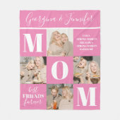 Couverture Polaire Cute Mom Photo Collage rose (Devant)