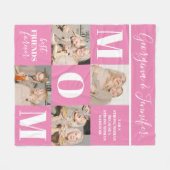 Couverture Polaire Cute Mom Photo Collage rose (Devant (Horizontal))