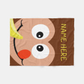 Couverture Polaire Cute Monkey Nom personnalisé Enfants Zoo Animaux (Devant (Horizontal))