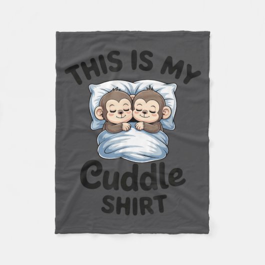 Couverture Polaire Cute Monkey Sleep Couple This Is My Cuddle  (Devant)