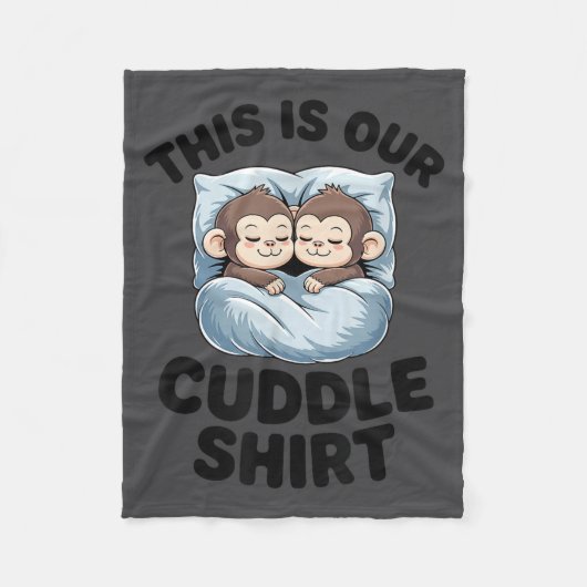 Couverture Polaire Cute Monkeys Snuggle This Is Our Cuddle  (Devant)
