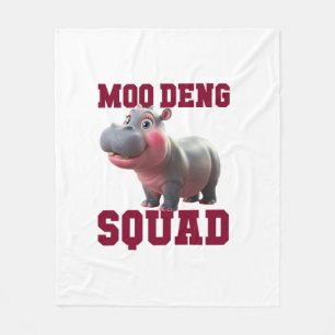 Couverture Polaire Cute MOO DENG SQUAD Baby Hippo Team Cheer Girls Te