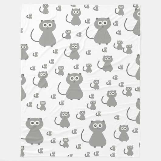 COUVERTURE POLAIRE CUTE MOTIF CAT (Devant)