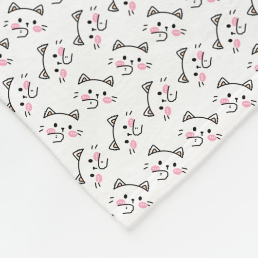 Couverture Polaire Cute Motif de chat Arrière - plan sans couture (Coin)