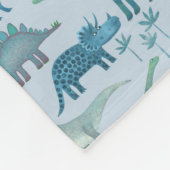 Couverture Polaire Cute Motif de dinosaure bleu préhistorique (Coin)
