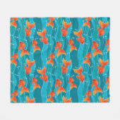 Couverture Polaire Cute Motif de natation Goldfish & Water (Devant (Horizontal))