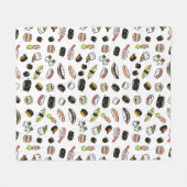 Couverture Polaire Cute Motif sushi| Personnage de Kawaii Sushi (Devant (Horizontal))