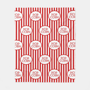 Couverture Polaire Cute Movie night popcorn blanc blanc blanc pâle