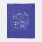 Couverture Polaire Cute Neon Skeleton Drinking Coffee – Funny Pastel (Devant)