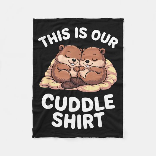 Couverture Polaire Cute Nesting Beavers This Is Our Cuddle  (Devant)