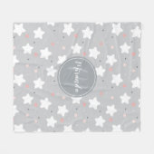 Couverture Polaire Cute Night Sky with Custom Monogram et nom (Devant (Horizontal))