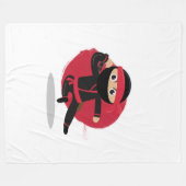 Couverture Polaire Cute Ninja Warrior Black & Red Kids (Devant (Horizontal))