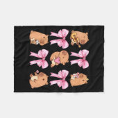 Couverture Polaire Cute Nk Coquette Bow Kawaii Capybara Lover  (Devant (Horizontal))