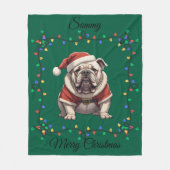 Couverture Polaire Cute Noël Bulldog Fleece Blanket (Devant)