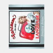 Couverture Polaire Cute Nurse Pinup_ Love (Devant)