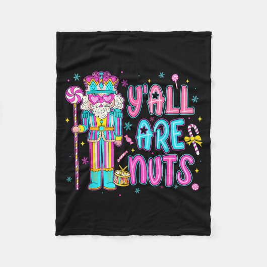 Couverture Polaire Cute Nutcracker Family Xmas Pajamas Y'all Are Nuts (Devant)