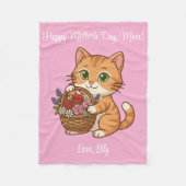 Couverture Polaire Cute Orange Cat & Flowers: Soft Baby Blanket (Devant)
