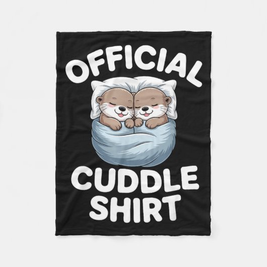 Couverture Polaire Cute Otter Couple Cozy Cuddle (Devant)