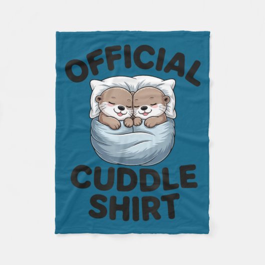 Couverture Polaire Cute Otter Couple Cozy Cuddle (Devant)