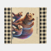 Couverture Polaire Cute ours Momma custocmizable (Devant (Horizontal))