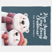 Couverture Polaire Cute Ours Polaire Cubs Portant Des Écharpes (Devant (Horizontal))