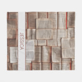 Couverture Polaire Cute Ouvert Livres Motif Personnalisé (Devant (Horizontal))