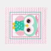 Couverture Polaire Cute Owl (Devant (Horizontal))