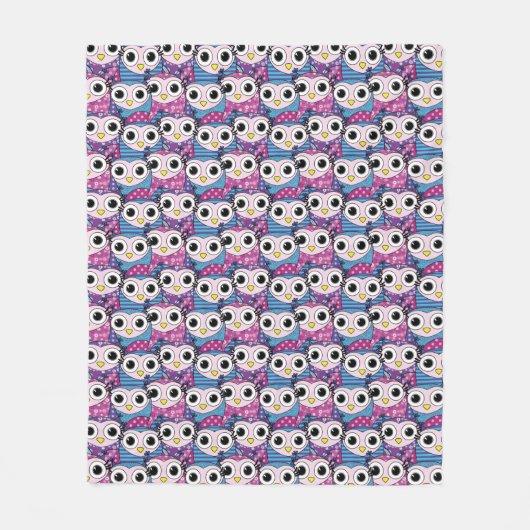 Couverture Polaire Cute Owl Motif (Devant)