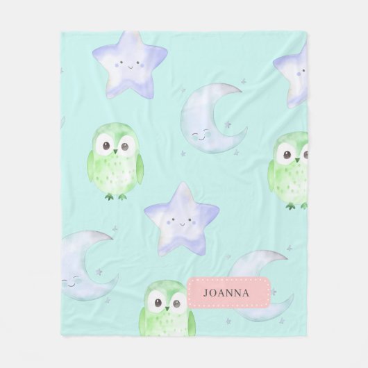 Couverture Polaire Cute Owl Whimsical (Devant)