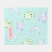 Couverture Polaire Cute Owl Whimsical (Devant (Horizontal))