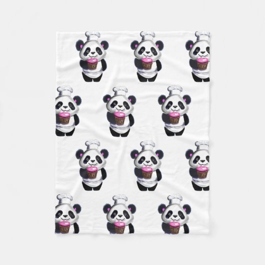 Couverture Polaire Cute Panda Bear Blanche polaire (Devant)