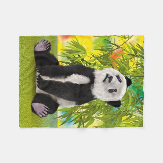 Couverture Polaire Cute Panda Bear Kawaii Amoureux des animaux Cadeau (Devant (Horizontal))
